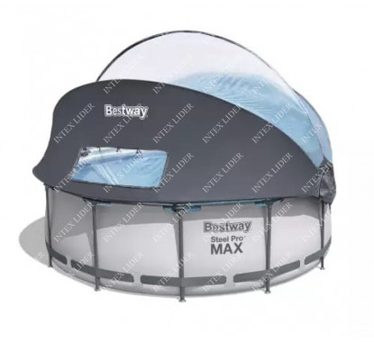 5619N BestWay Каркасный бассейн круглый, 366х100см+фильтрнасос, лестница, навес