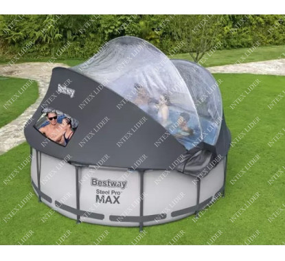 5619N BestWay Каркасный бассейн круглый, 366х100см+фильтрнасос, лестница, навес