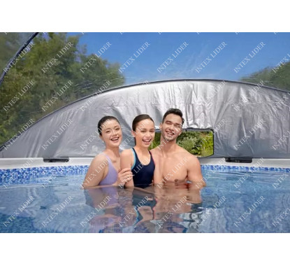 5619N BestWay Каркасный бассейн круглый, 366х100см+фильтрнасос, лестница, навес