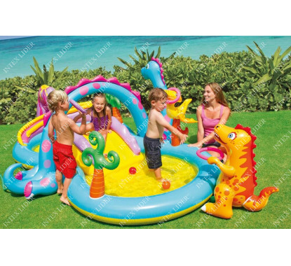 57135 Intex Надувной игровой центр Страна Динозавров (333x229x112 см, 280 л)