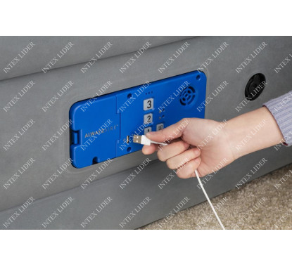 67706 Двухспальная кровать BestWay 152х203х46см встр.насос 220В с автоподкачкой, до 300кг